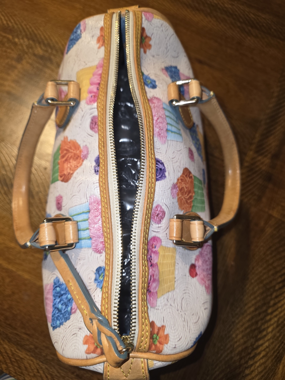 Dooney & Bourke White Cupcake Print Satchel - Picture 5 of 12